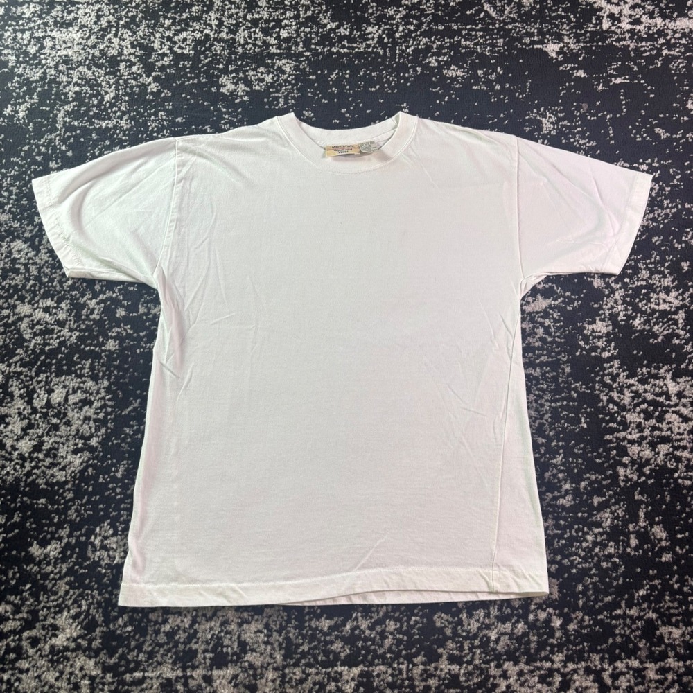Vintage Mark Shale Weekend Wear Single stitch White T-Shirt Size S Short Sleeve